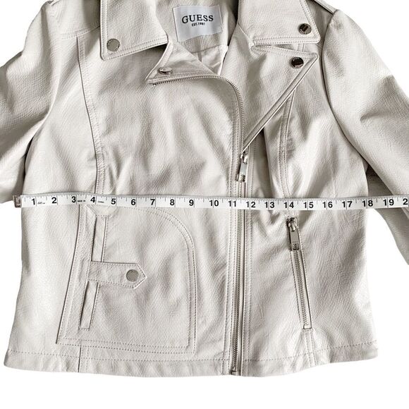 GUESS Faux Leather Crop Moto Jacket! - Picture 5 of 11